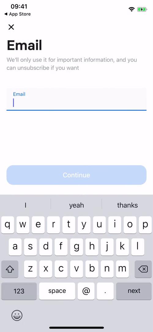 Onboarding screenshot