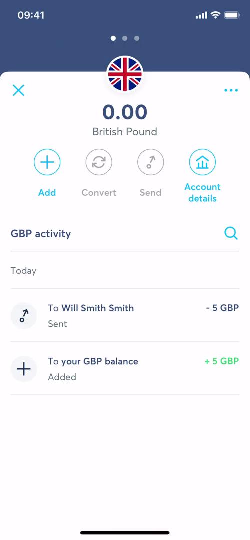 Depositing funds screenshot