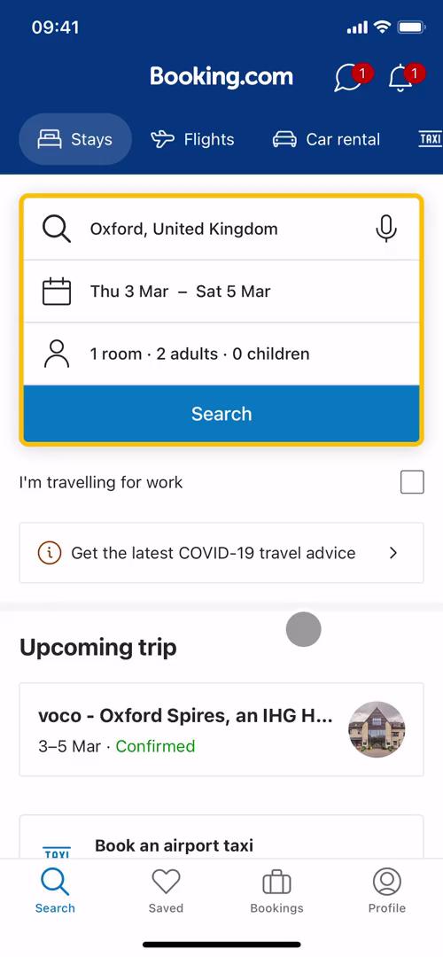 Screenshot of Leaving a review on Booking.com