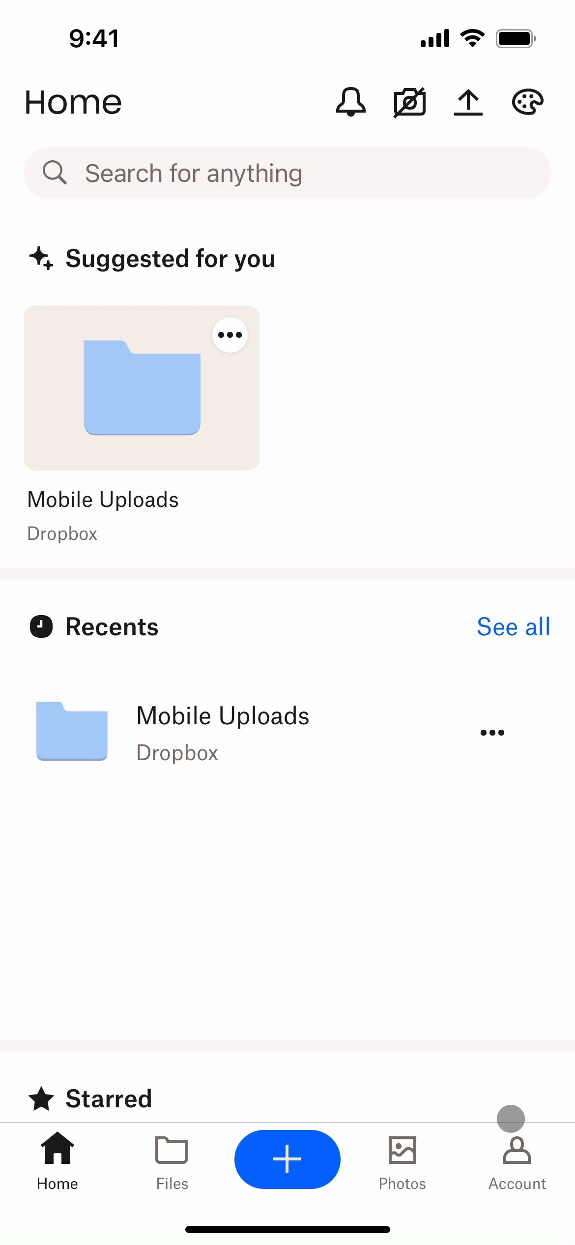 Screenshot of Updating your profile on Dropbox