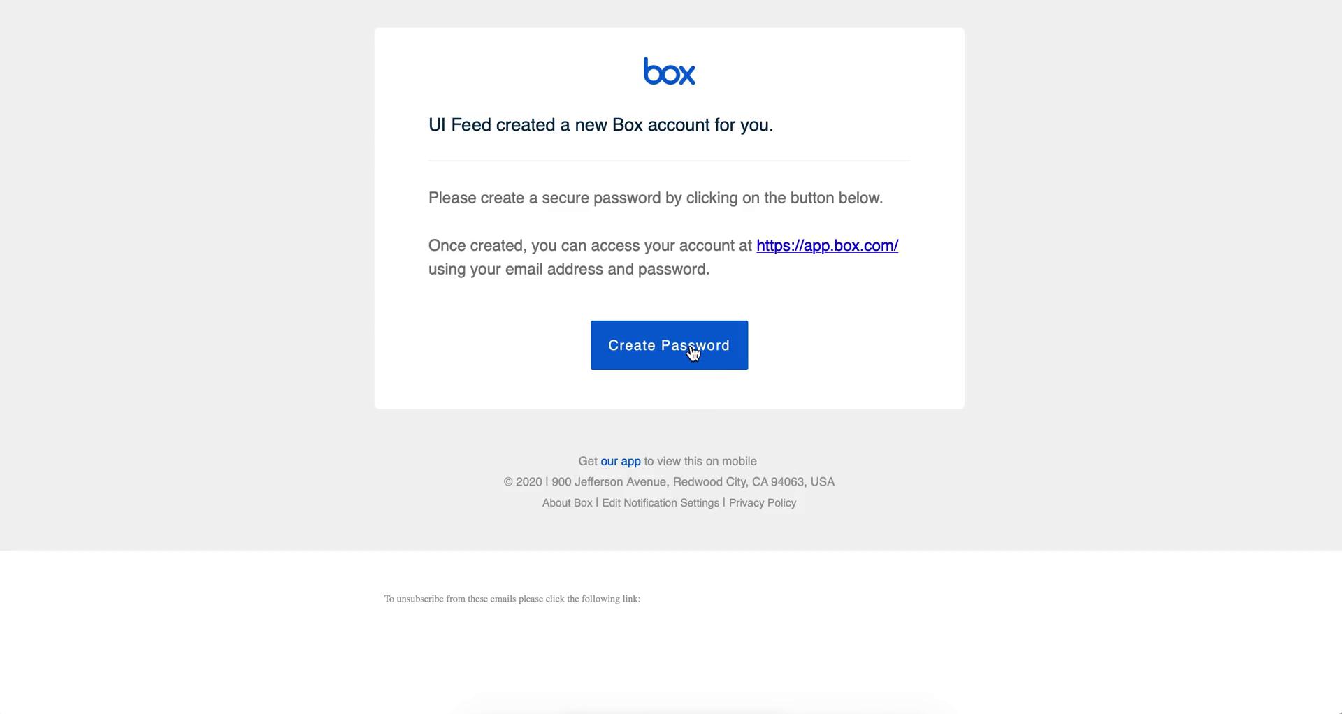 Screenshot of Accepting an invite on Box