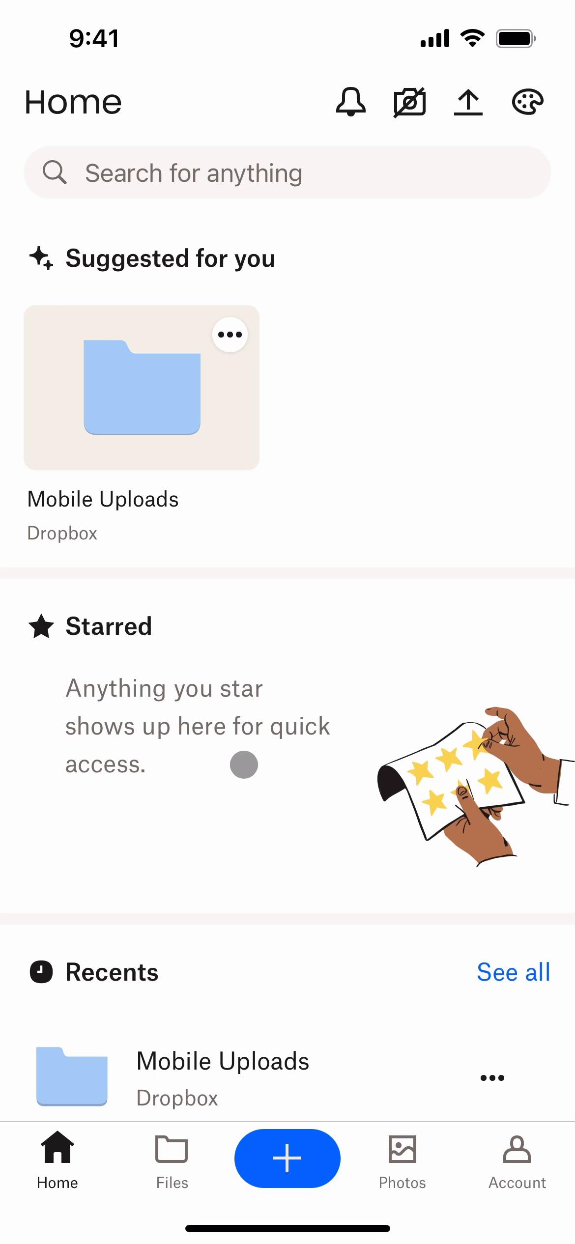 Screenshot of Creating a folder on Dropbox