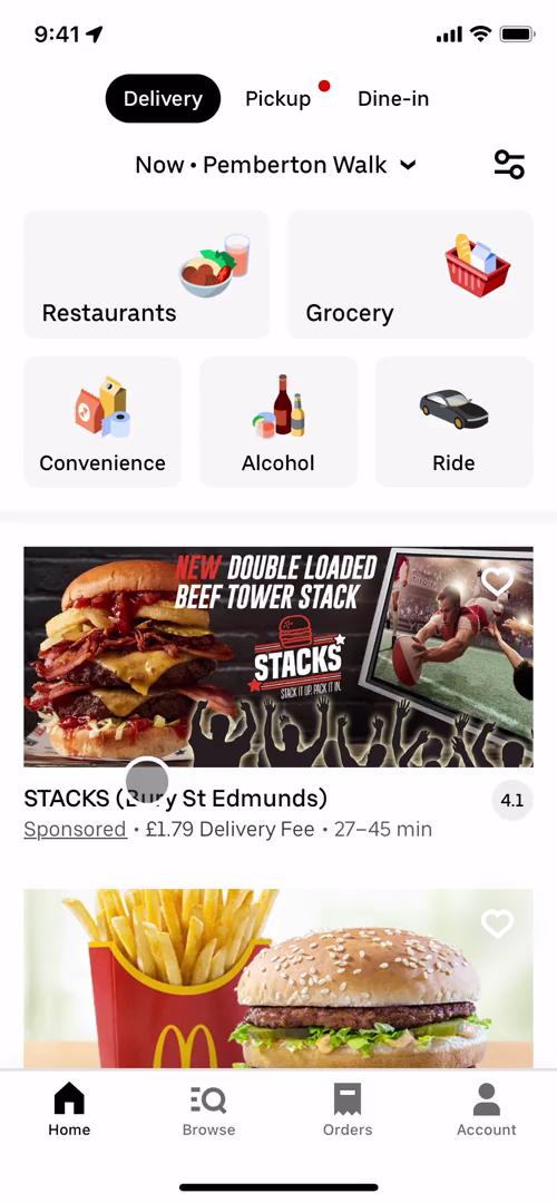 Screenshot of Adding payment details on Uber Eats