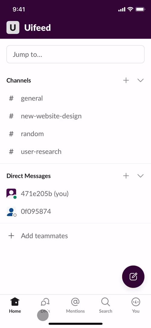 Screenshot of Updating your profile on Slack