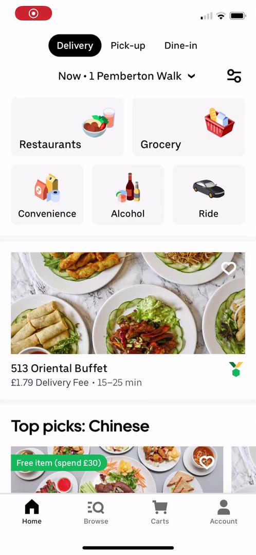 Ordering food on Uber Eats video screenshot