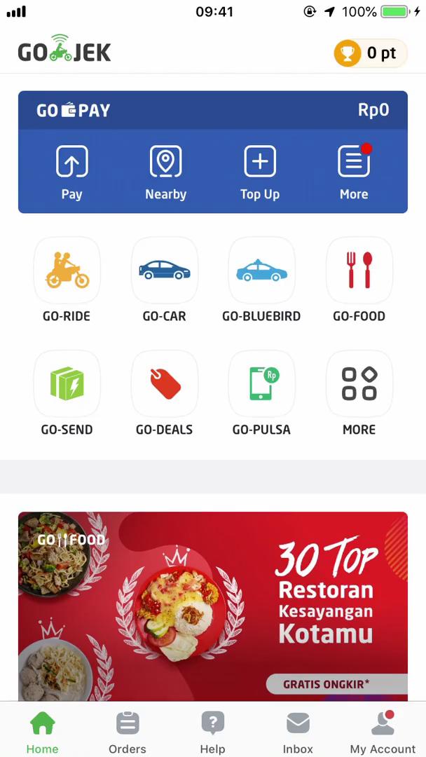 Screenshot of Ordering food on Go-Jek