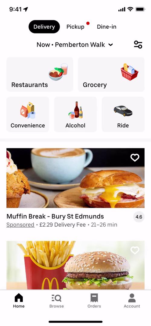 Screenshot of Inviting people on Uber Eats