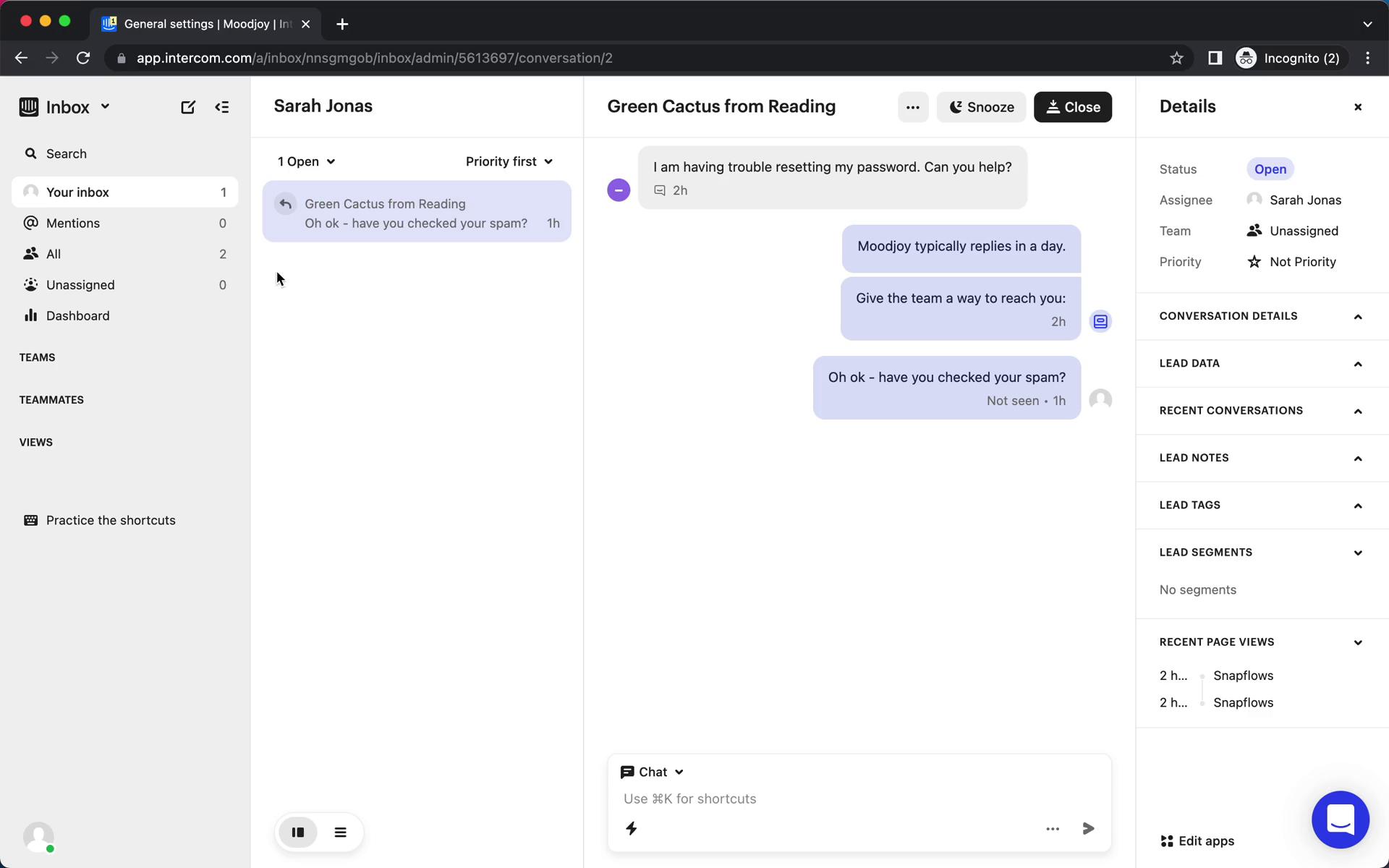 Screenshot of Building a chat bot on Intercom