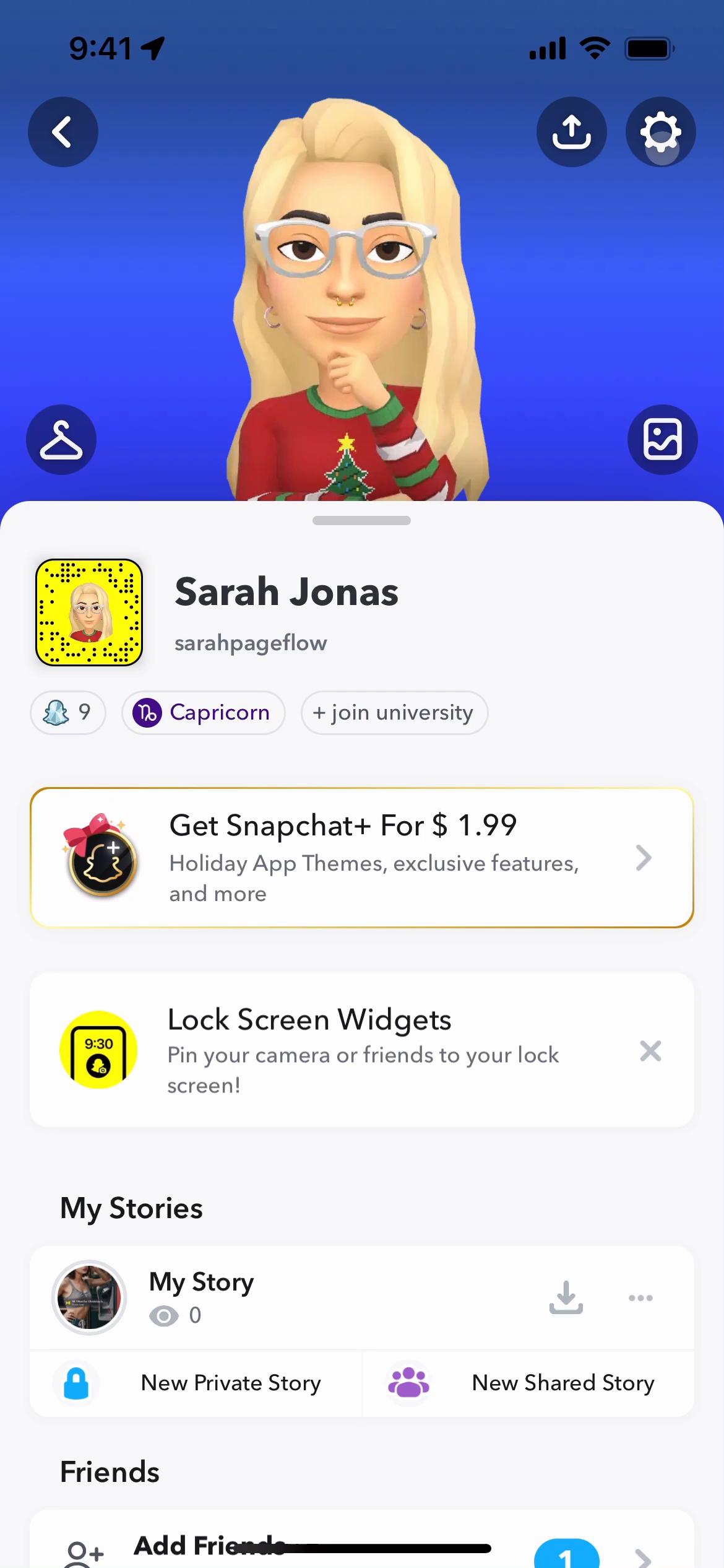 Settings on Snapchat video screenshot
