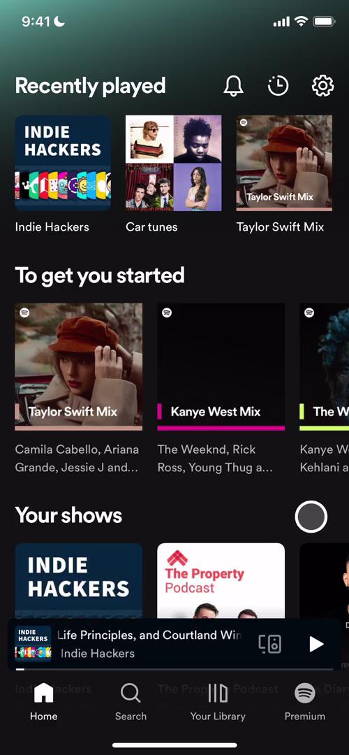 Screenshot of Searching on Spotify