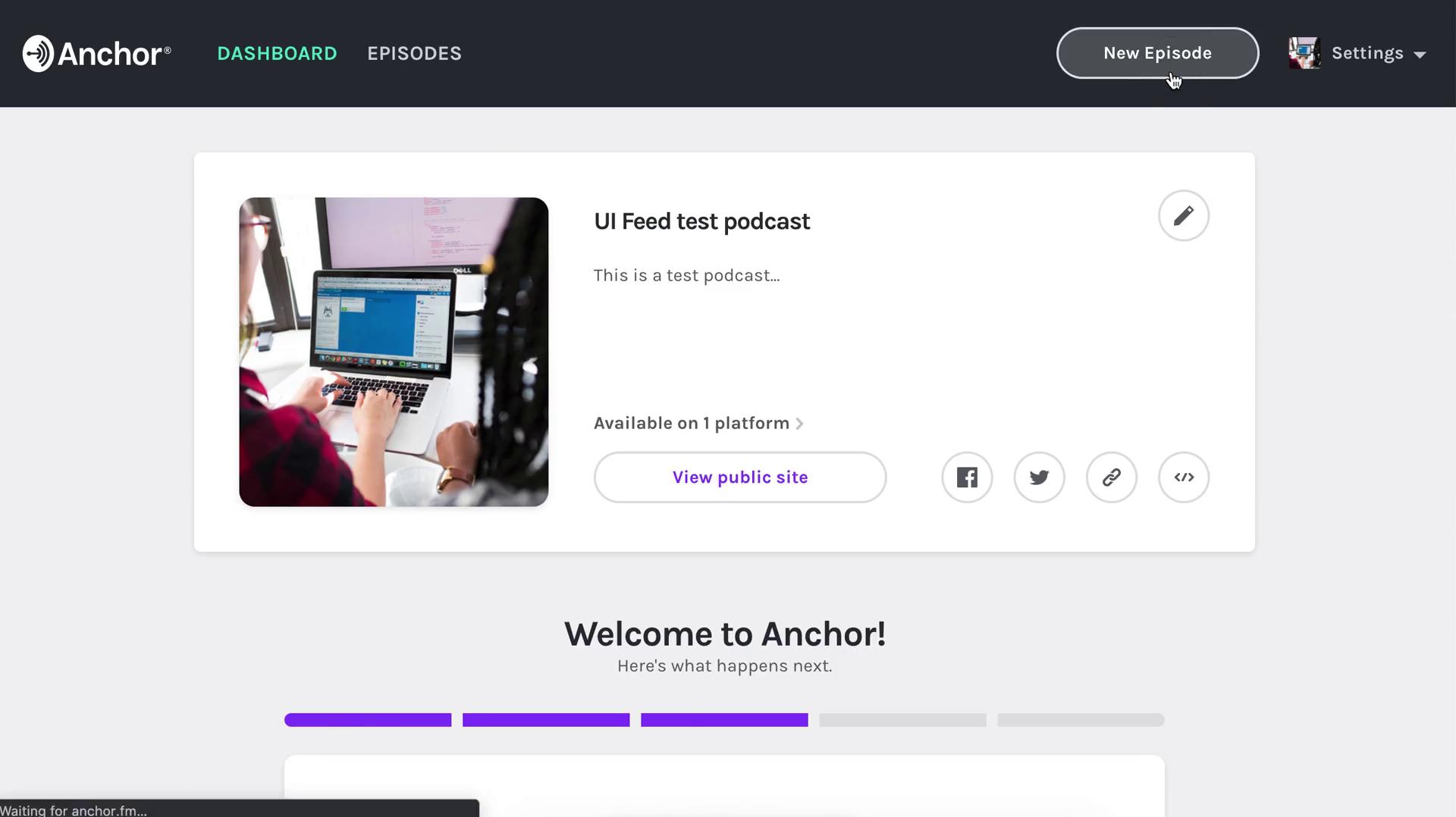 Recording audio on Anchor video screenshot