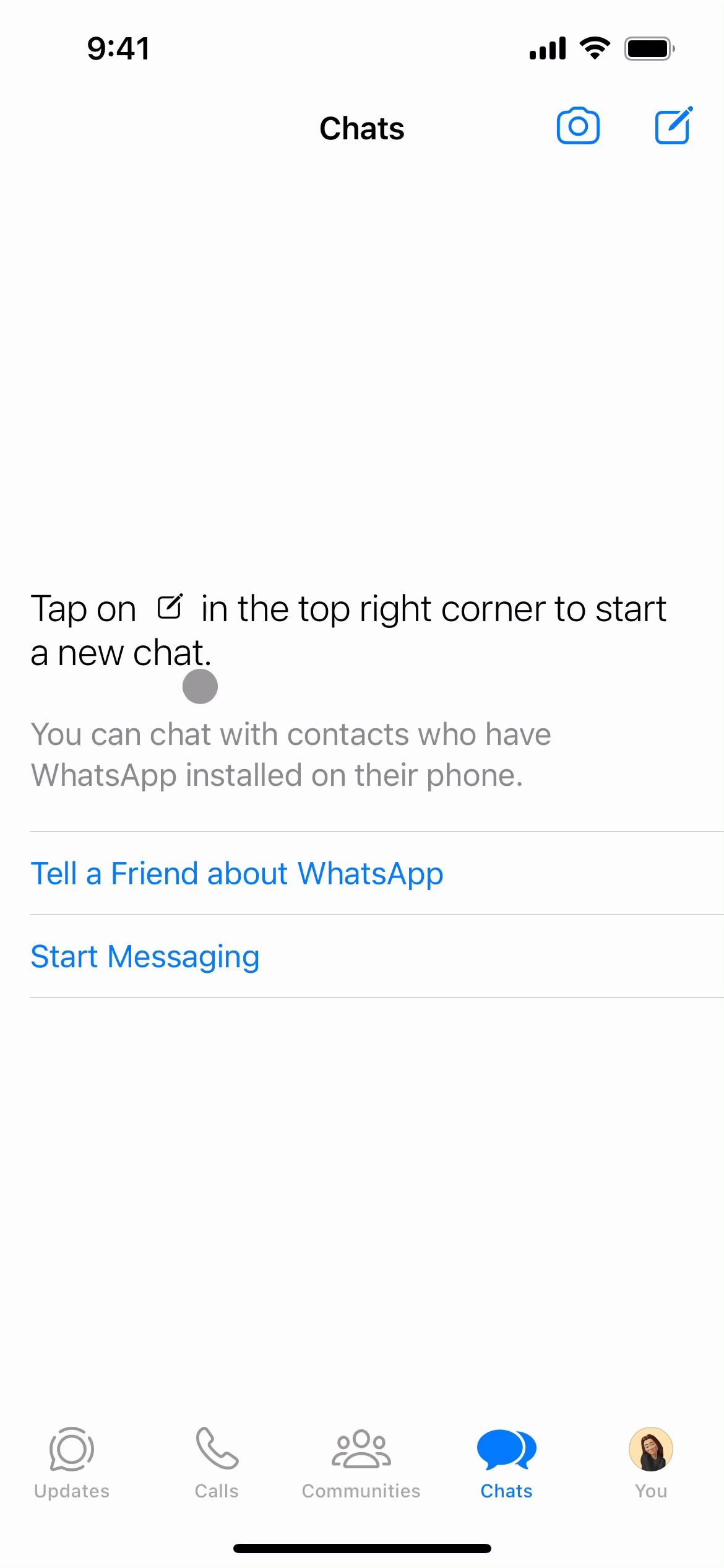 Screenshot of Adding a friend on WhatsApp