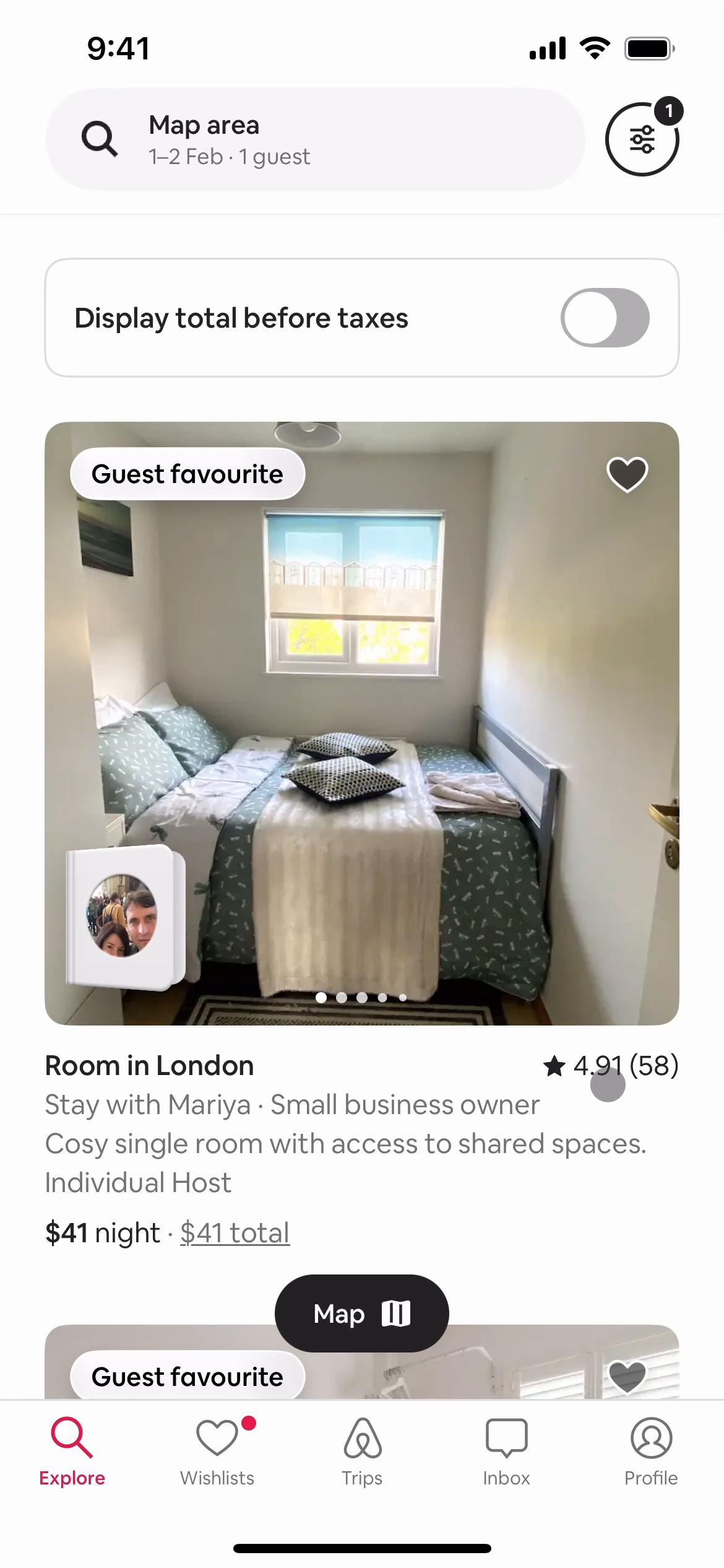 Screenshot of Reporting a listing on Airbnb