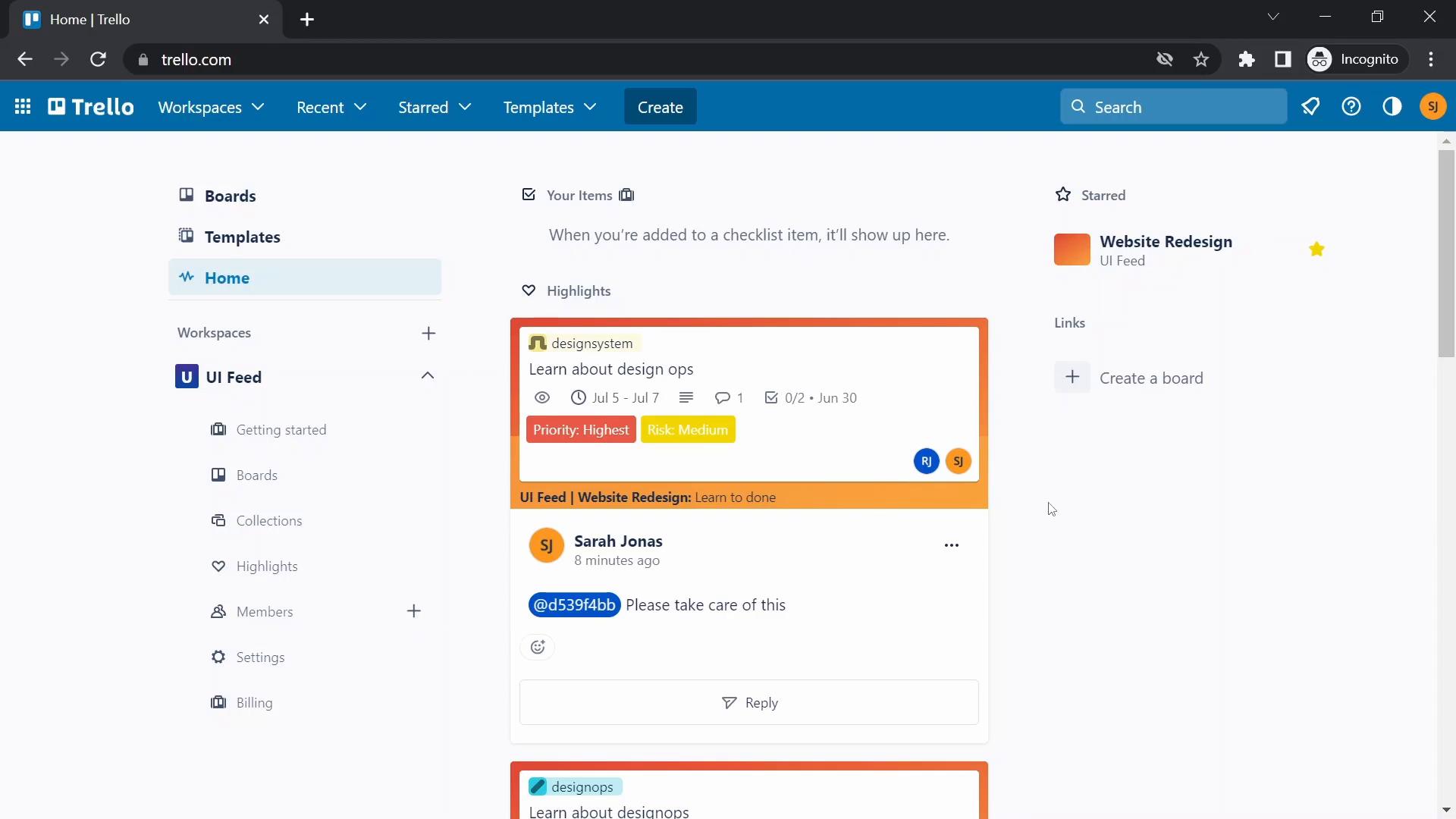 Screenshot of Creating a workspace on Trello