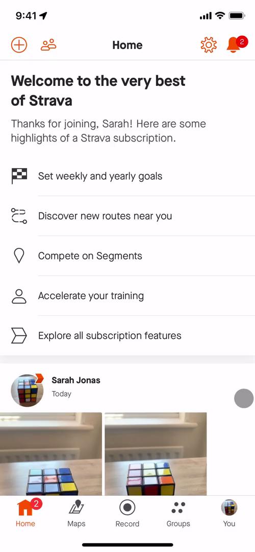 Screenshot of Joining a group on Strava