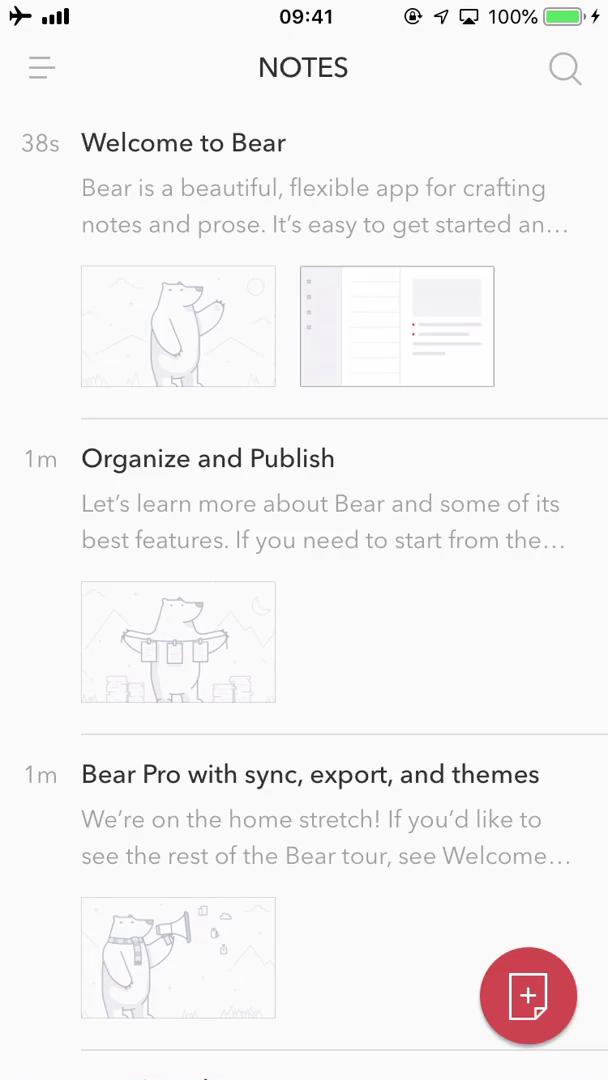 Screenshot of Creating a post on Bear notes