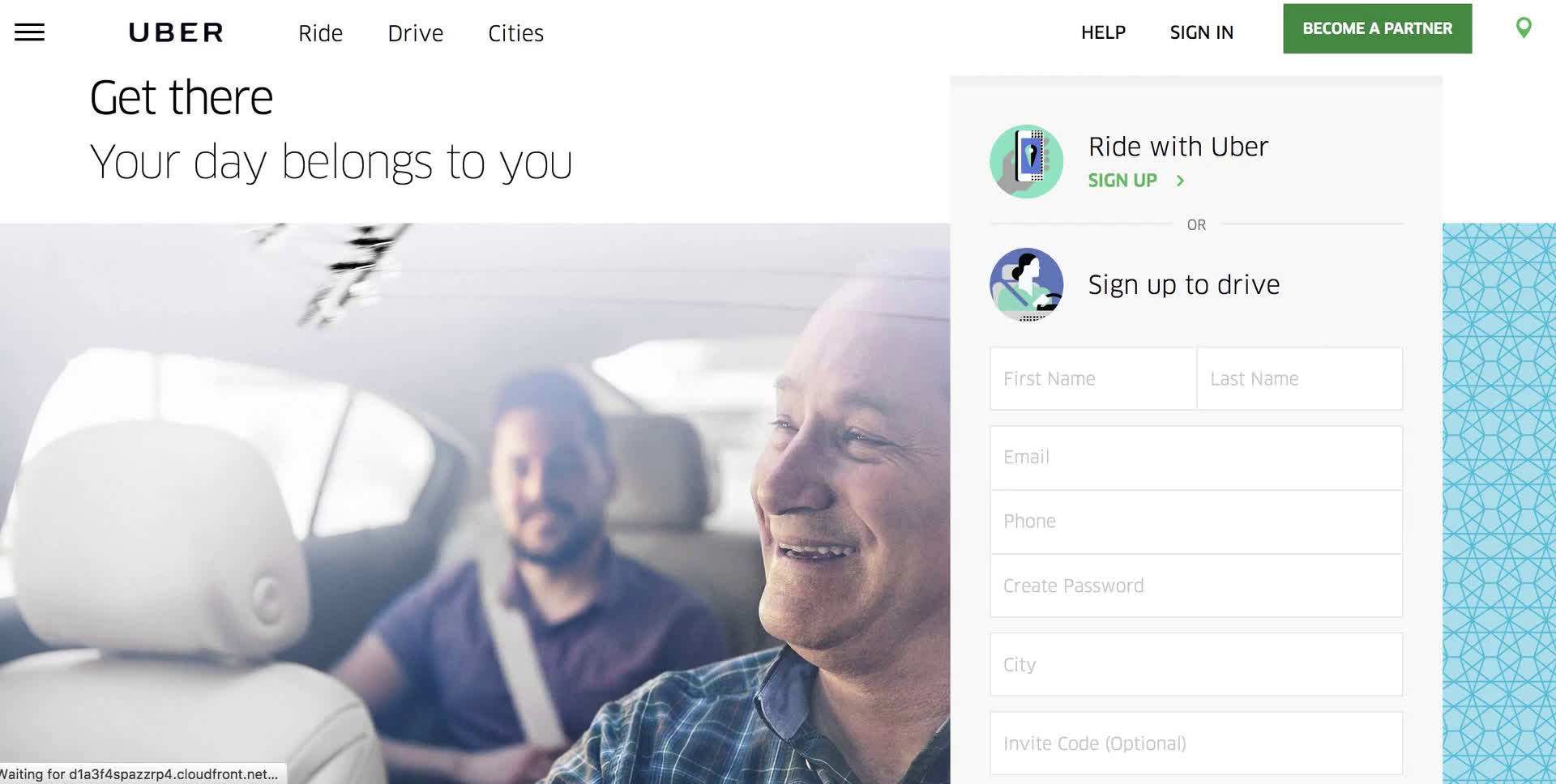 Driver signup on Uber video screenshot