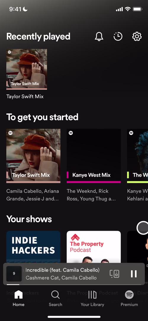Screenshot of Creating a playlist on Spotify