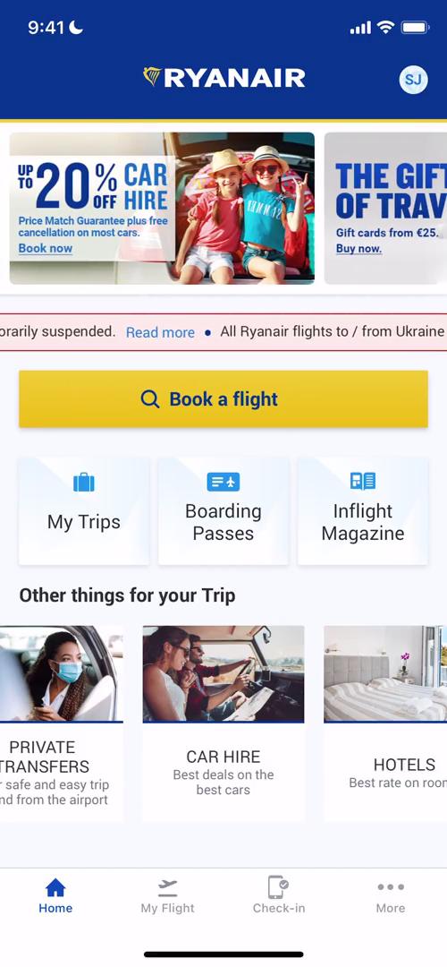 Screenshot of General browsing on Ryanair