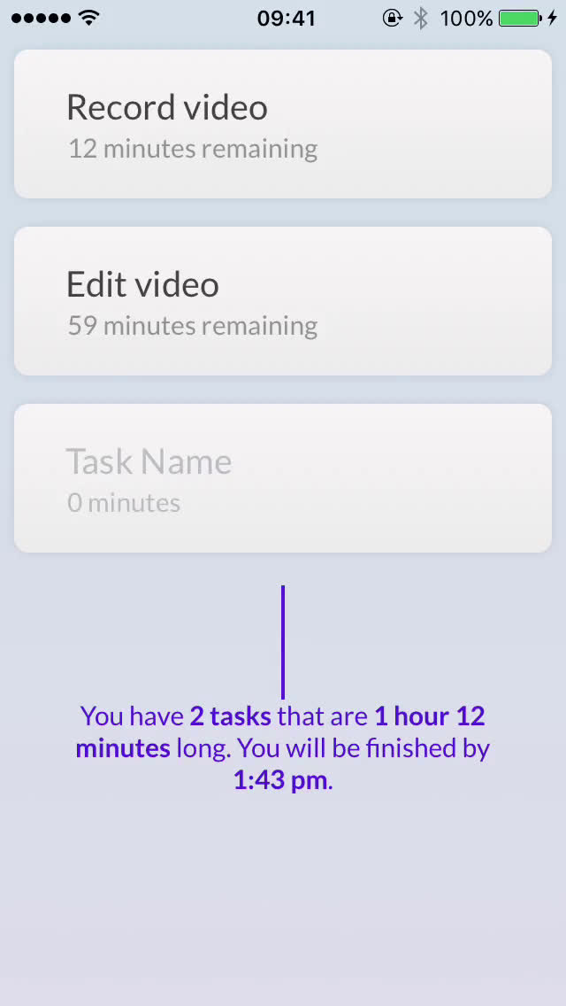 Creating a task on Time video screenshot