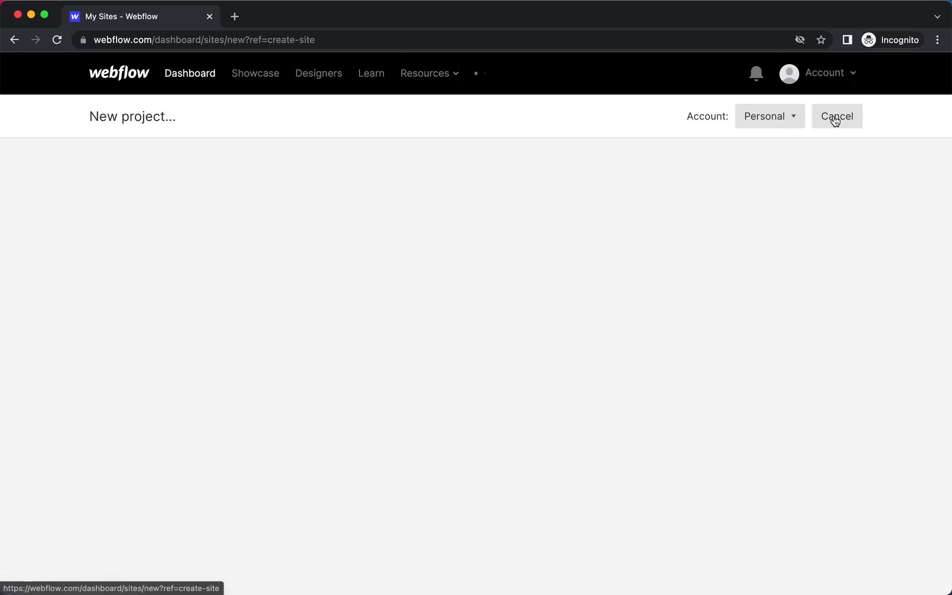 Screenshot of Creating a website on Webflow