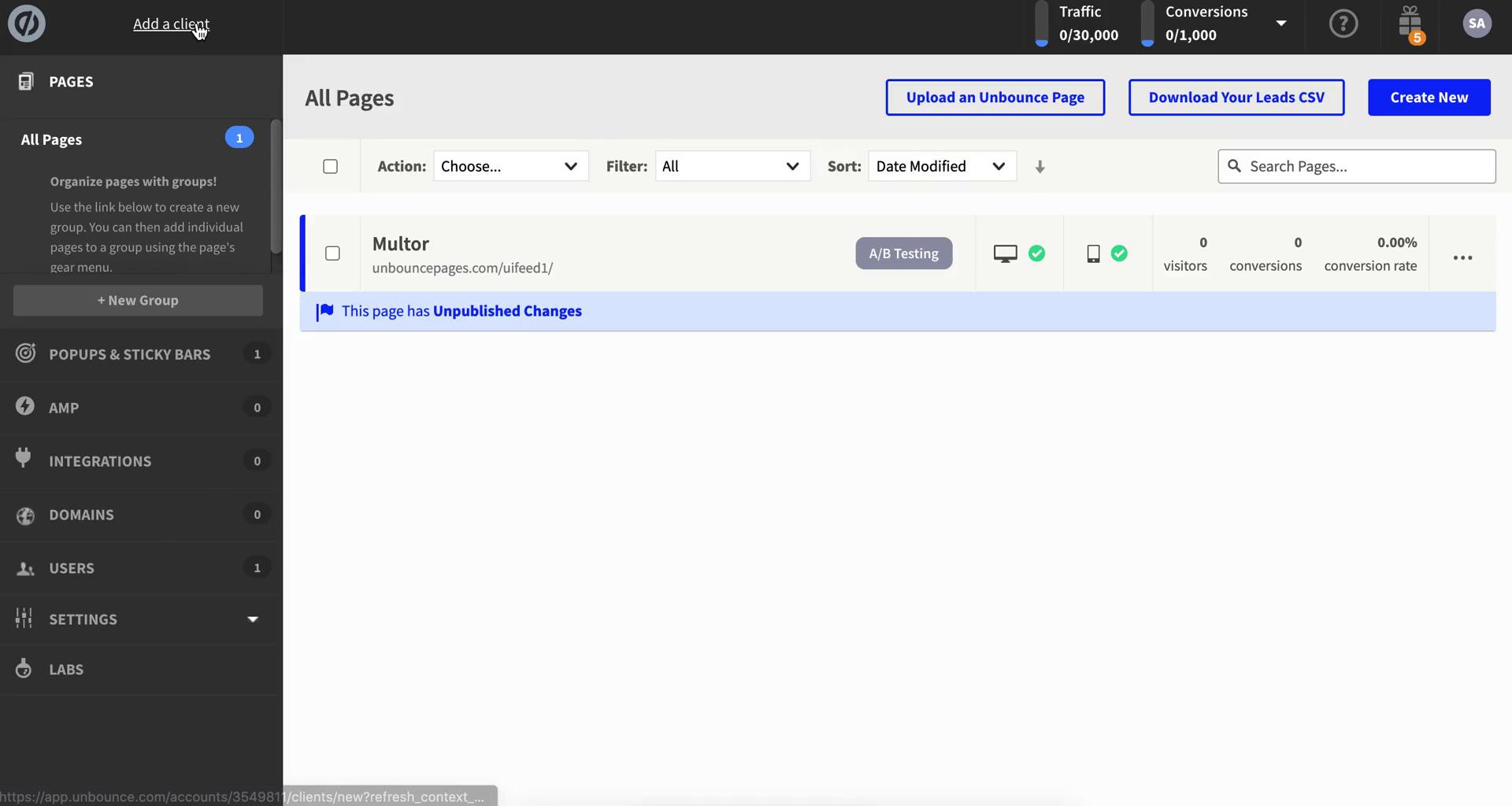 Screenshot of General browsing on Unbounce