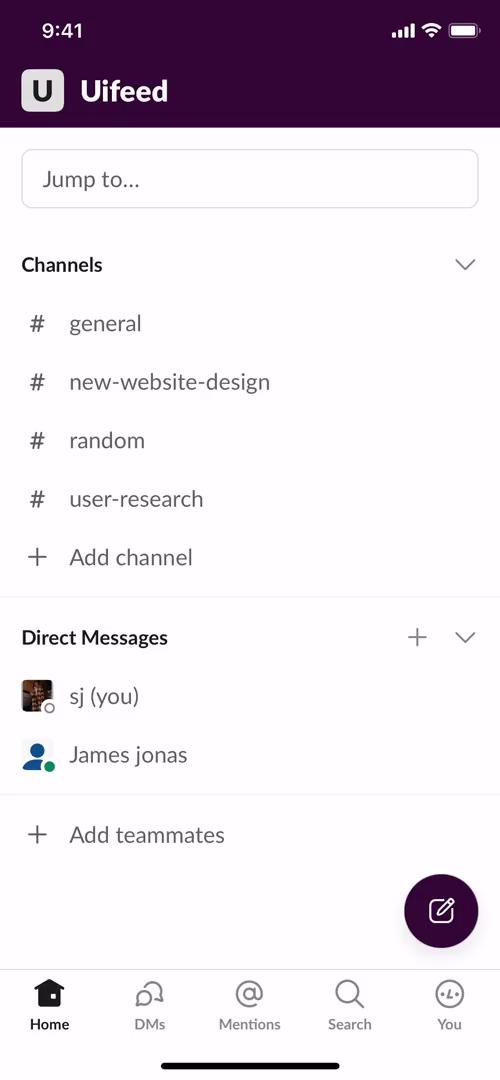 Screenshot of Searching on Slack