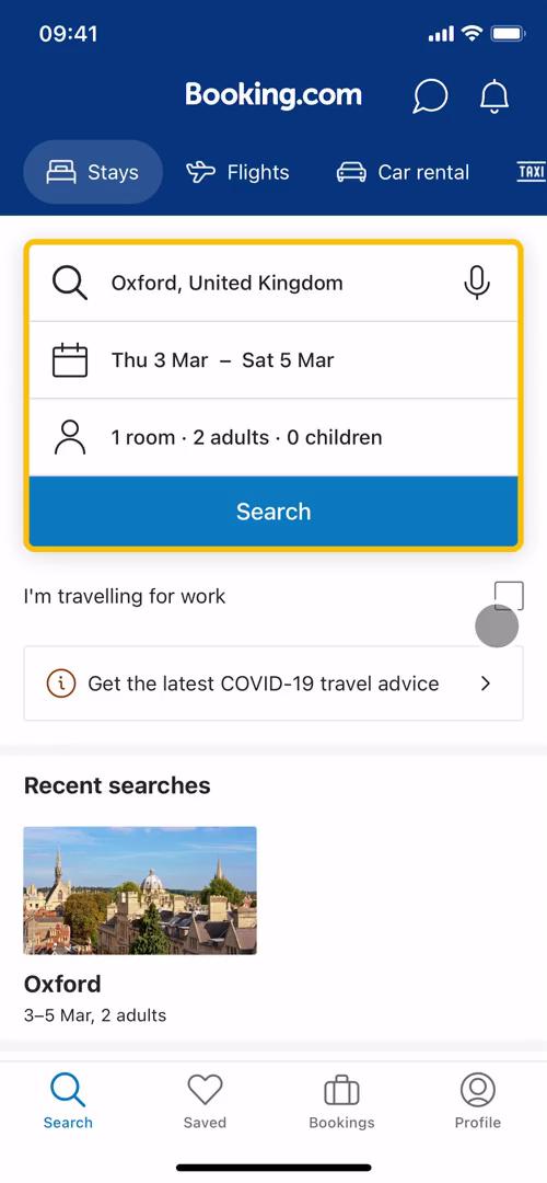 Screenshot of Booking a room on Booking.com