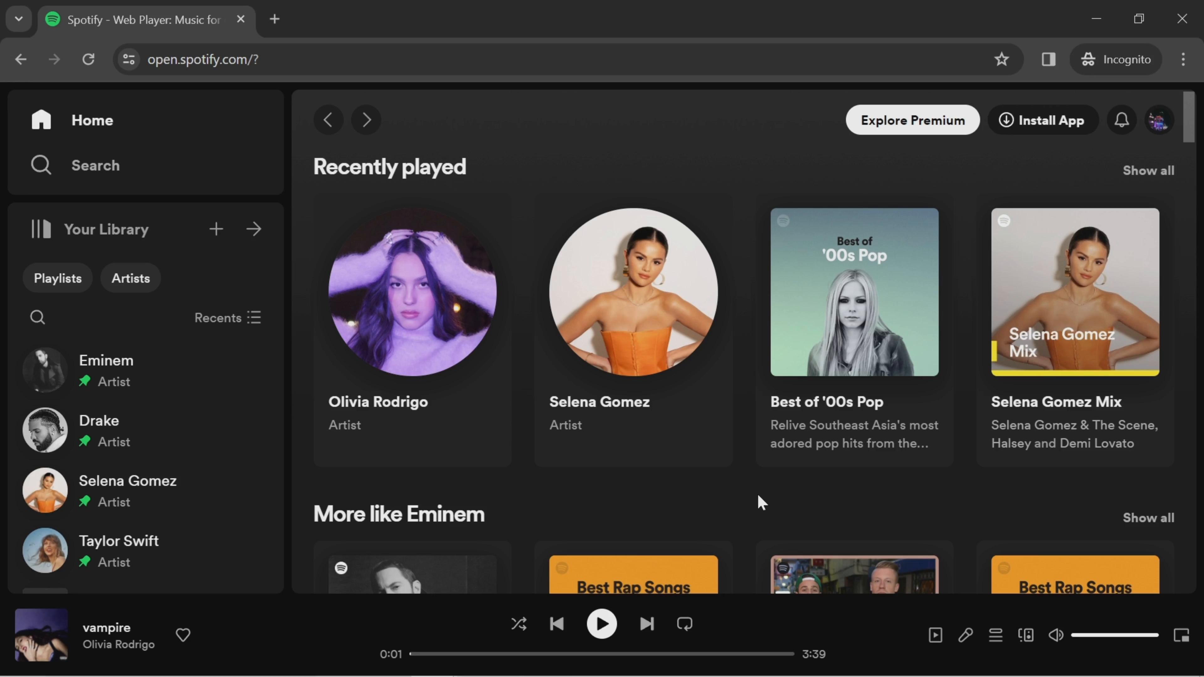 Notification settings on Spotify video screenshot