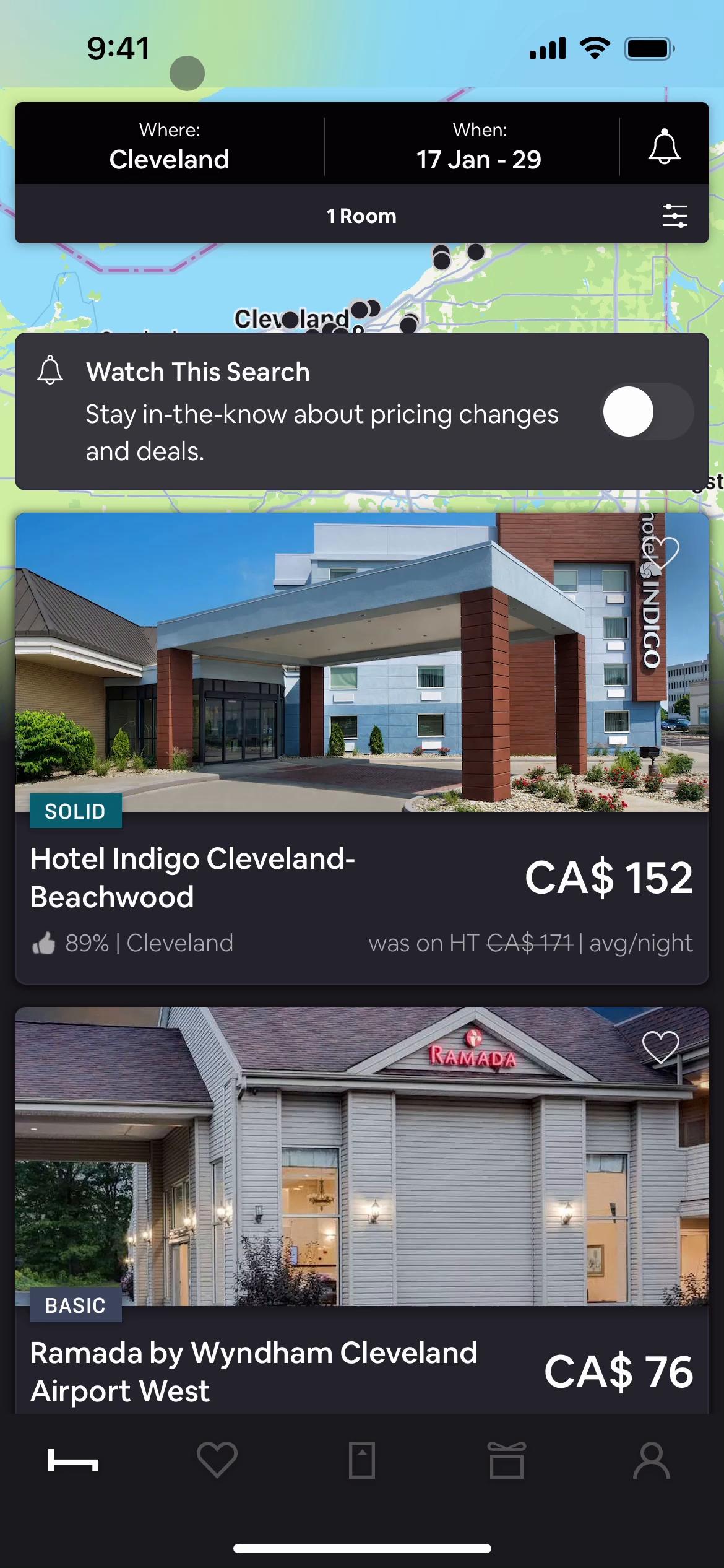 Screenshot of Help center on HotelTonight