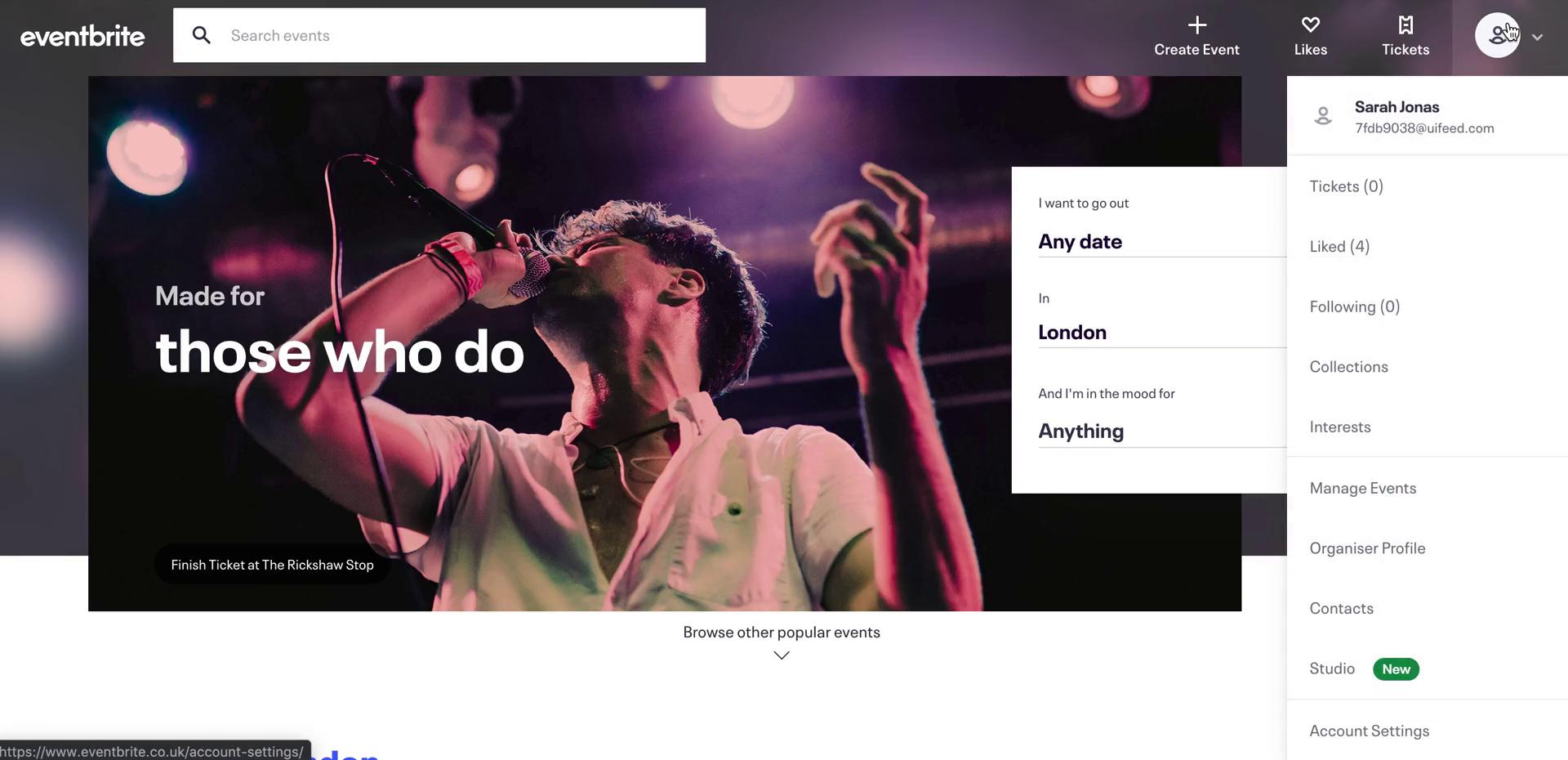 Creating a website on Eventbrite video screenshot