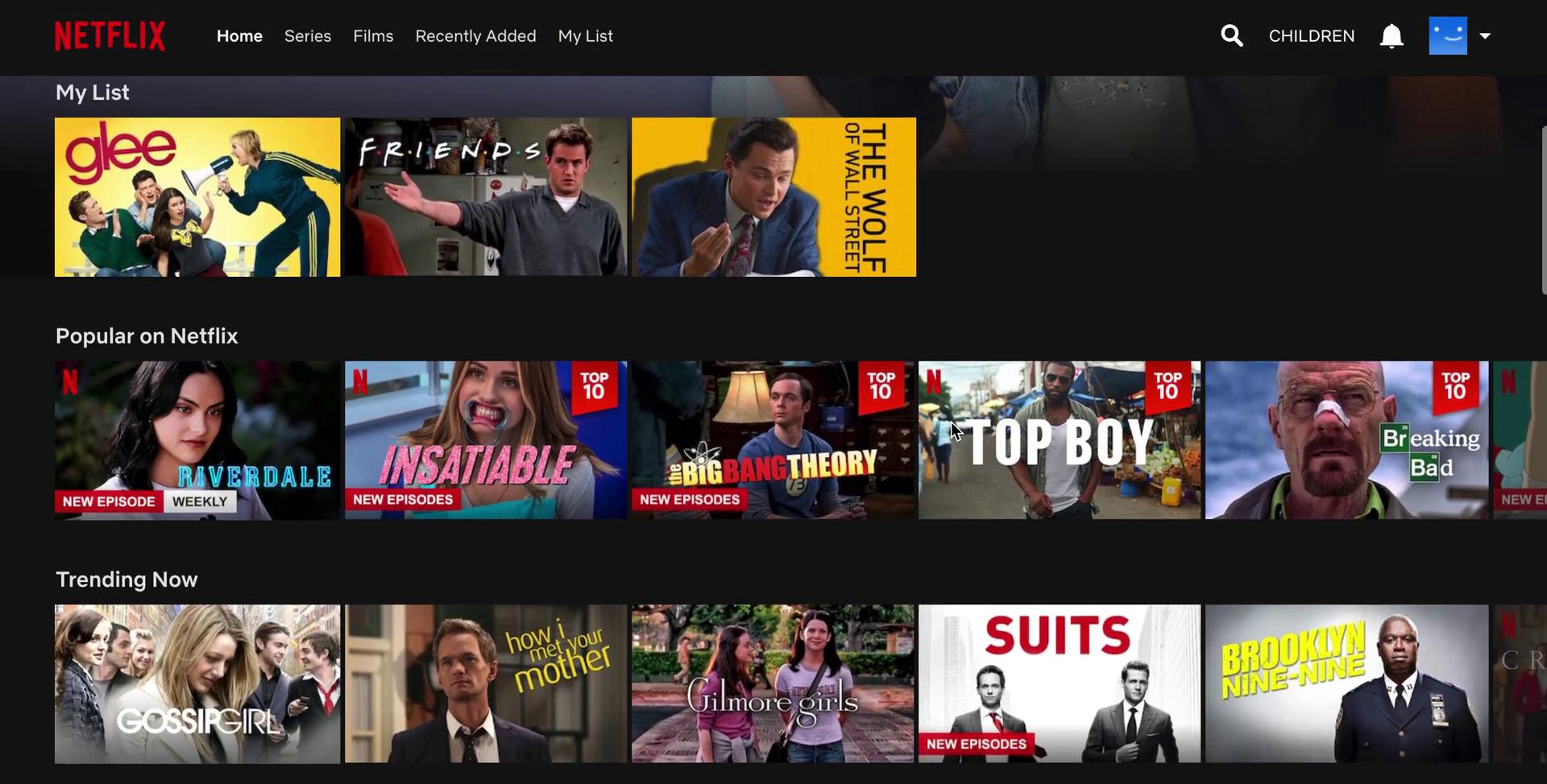 Screenshot of Saving on Netflix
