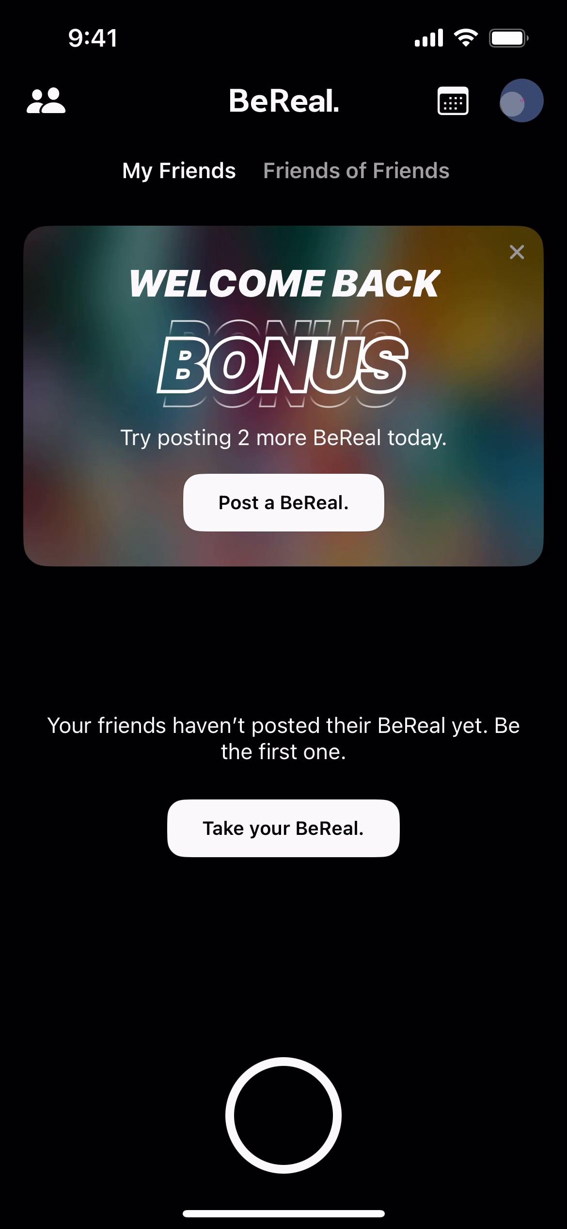 Screenshot of Notification settings on BeReal.
