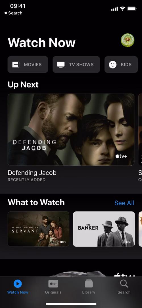 Screenshot of Watching video on Apple TV