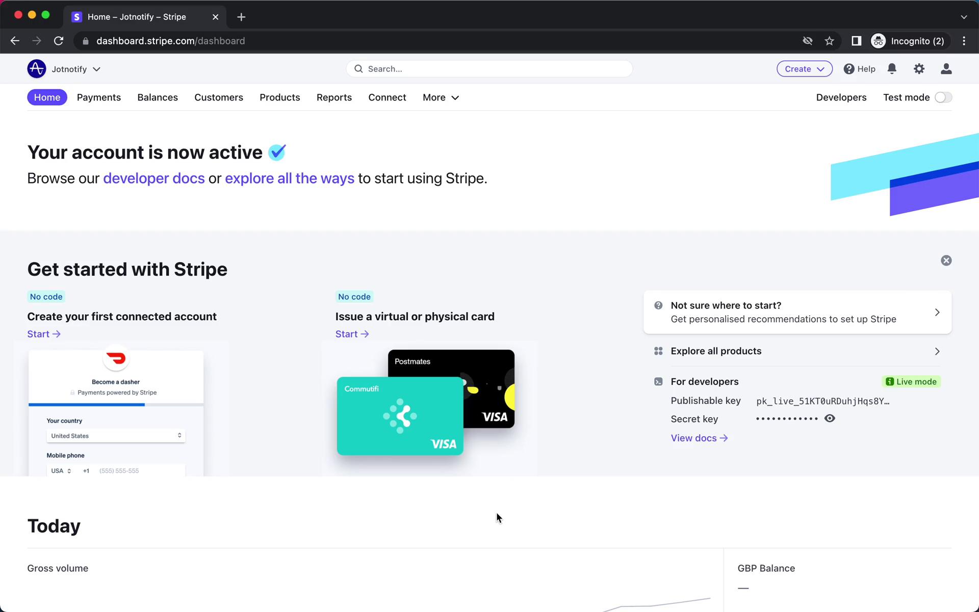 Screenshot of Deleting your account on Stripe