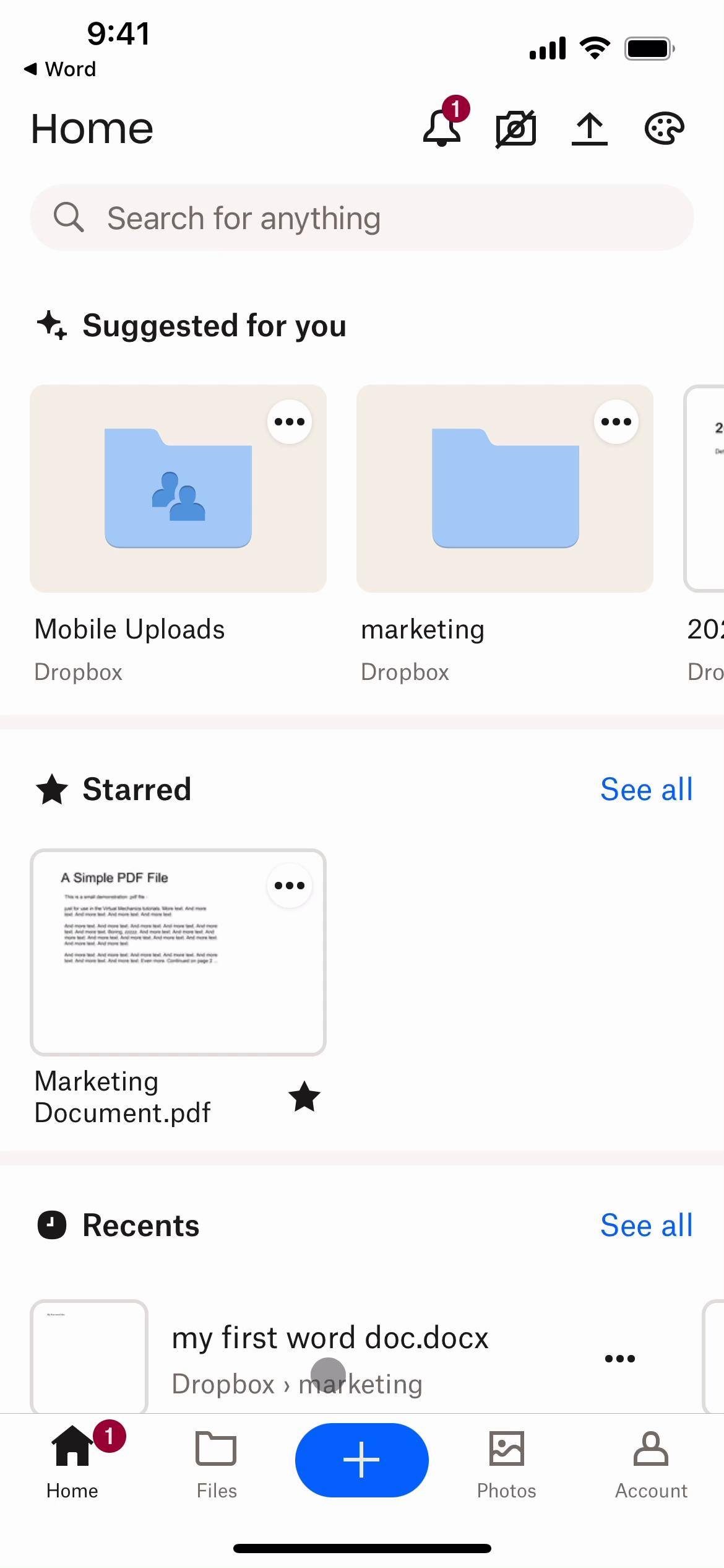 Screenshot of Creating a presentation on Dropbox